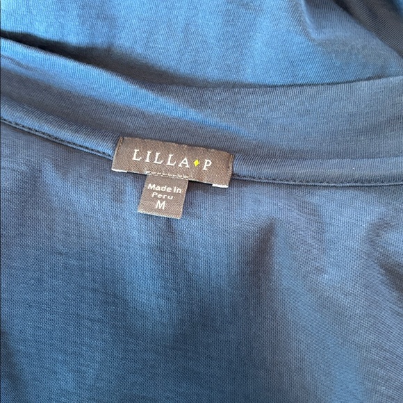 Lilla P faux wrap 3/4 sleeve top shirt *sz Med * 100% Pima Cotton - Picture 4 of 7